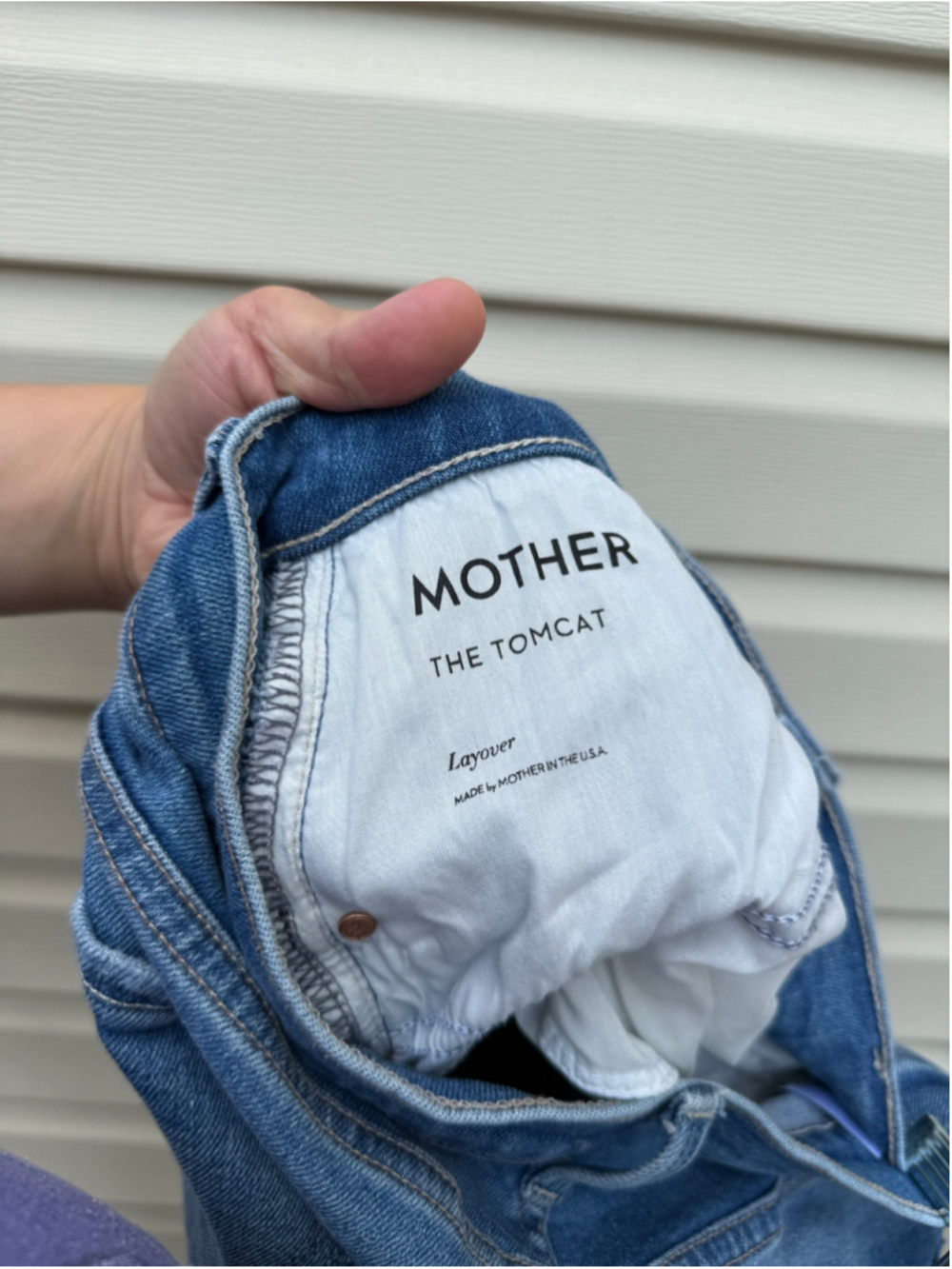 MOTHER The Tomcat Jeans 34 Layover High Rise Straight Leg Button Fly Blue - Picture 7 of 9
